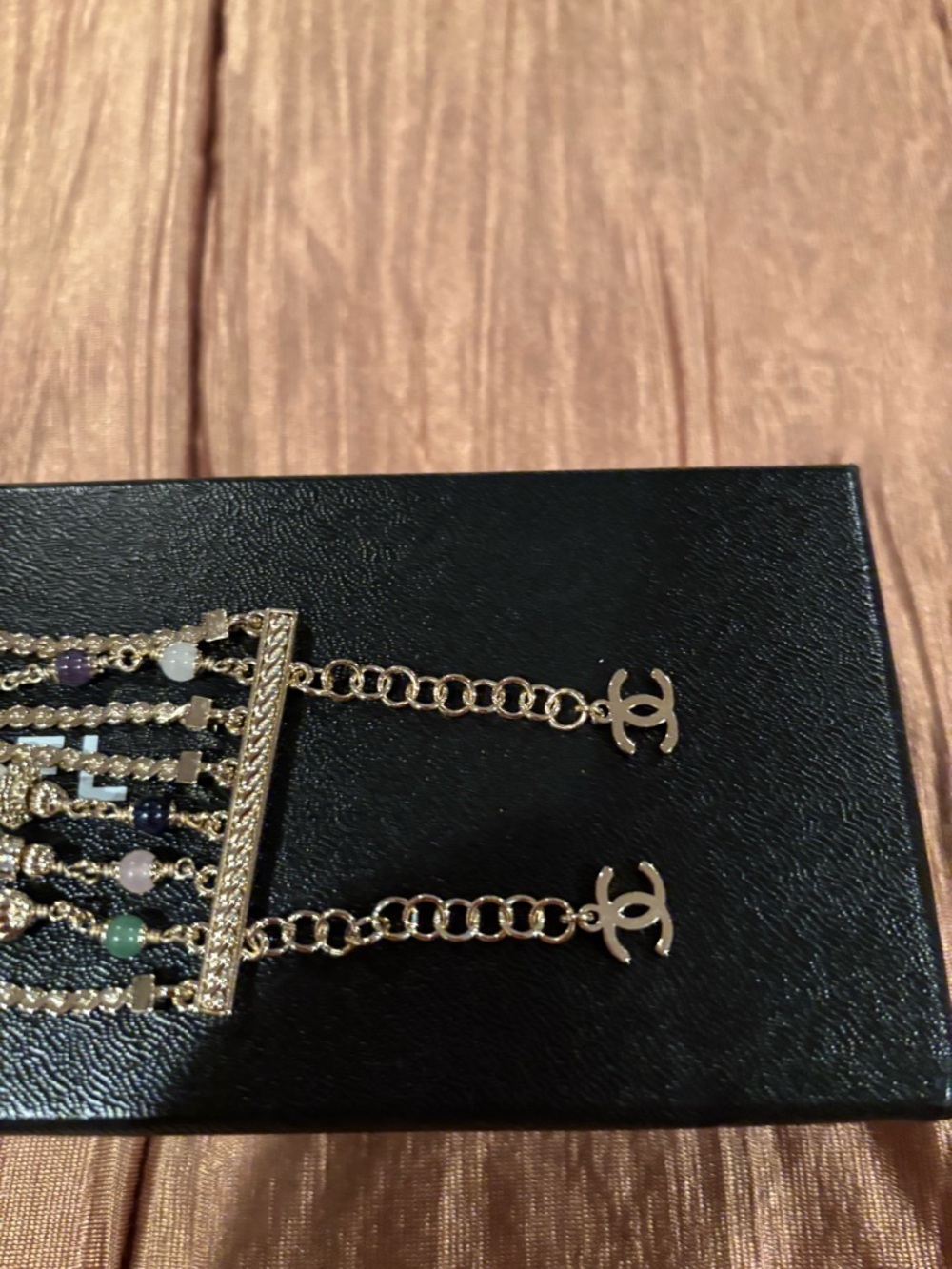 Authentic Chanel Multicolor Beaded Chain Bracelet - Picture 10 of 12